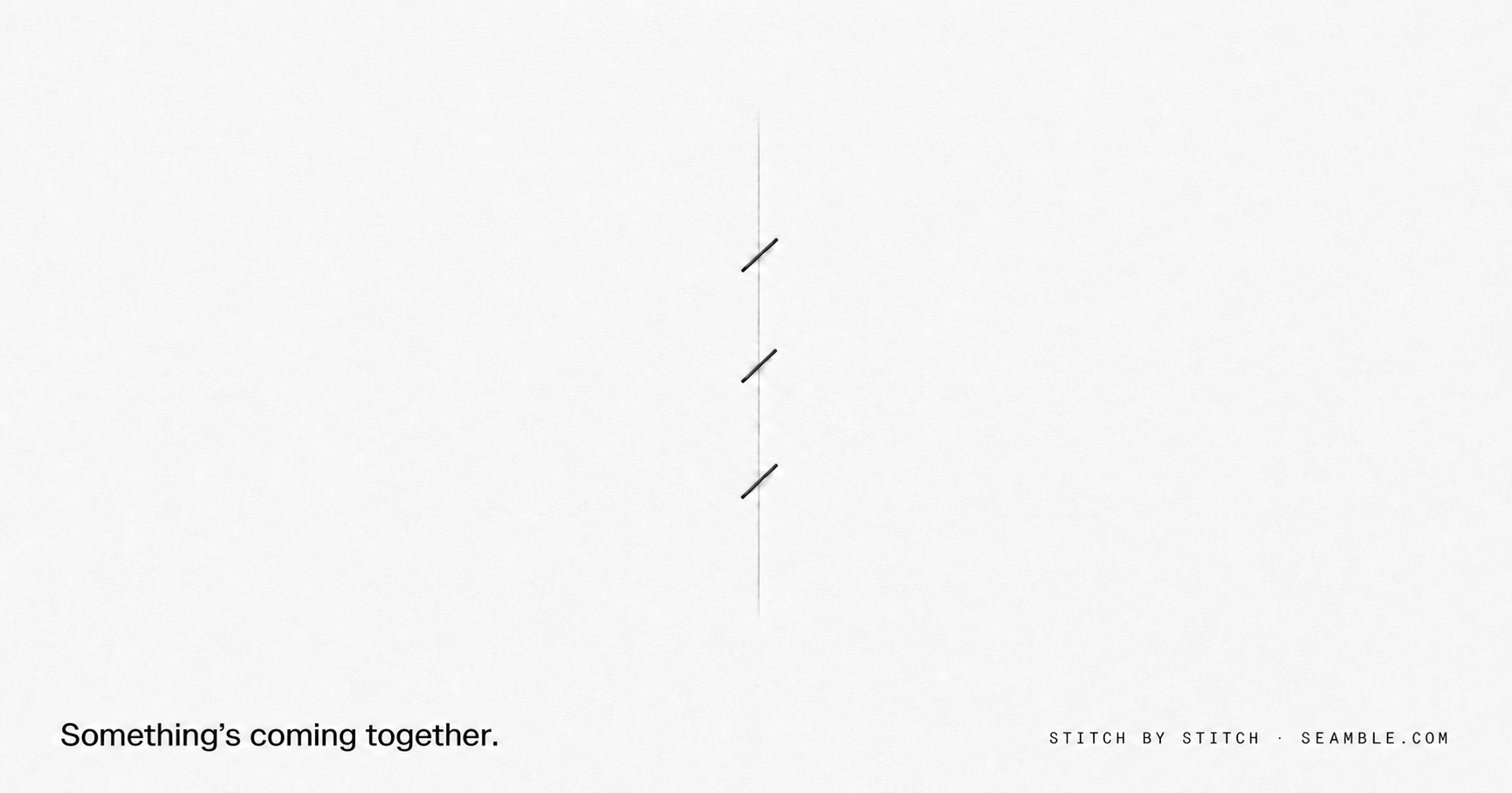Seamble: Something's coming together, stitch by stitch